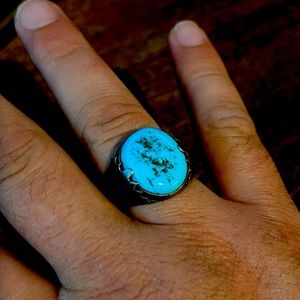 Native American Zuni made sterling silver ring stamped FG